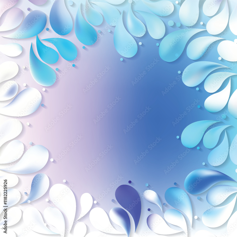 Blue Purple Floral Ornamental Drops Background Blue Purple Floral Ornamental Drops Background