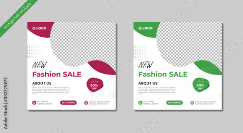  fashion sale social media post design , and social media post mockup