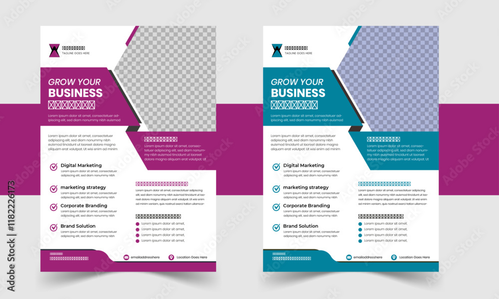 Naklejka premium Modern Business Flyer Design for Corporate Marketing, Promotion and Advertising