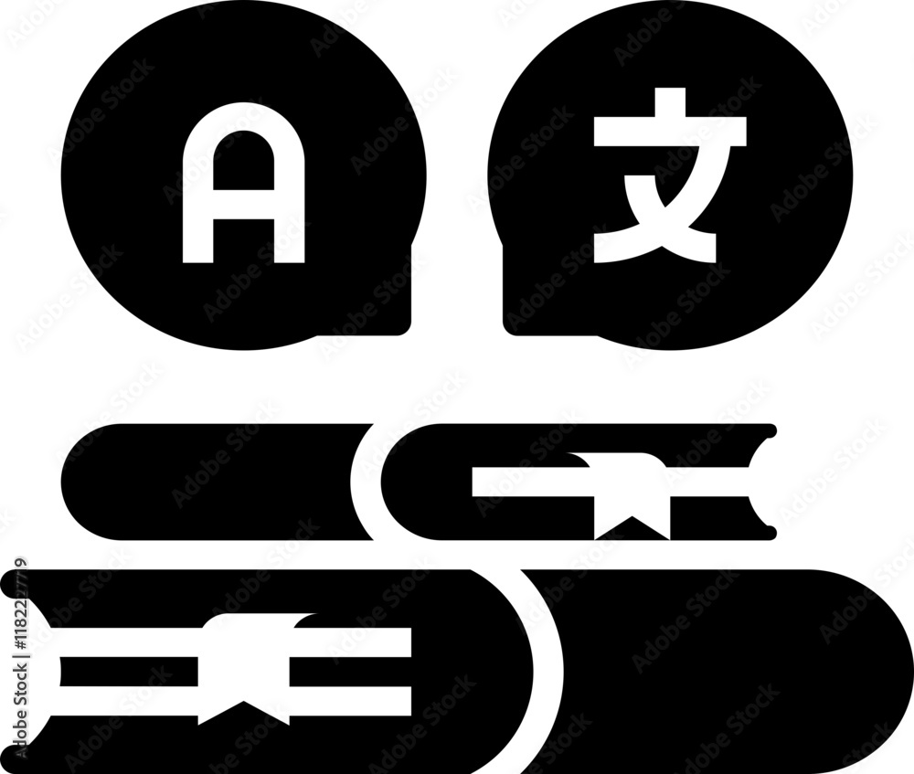 Obraz premium Book translation Icon