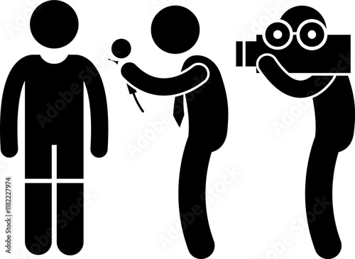 News reporter and cameraman icon