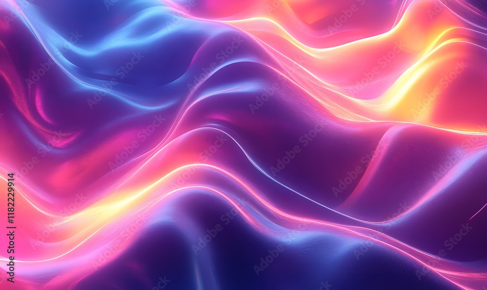 Fototapeta premium abstract element with fluid, wavy forms in bright neon colors