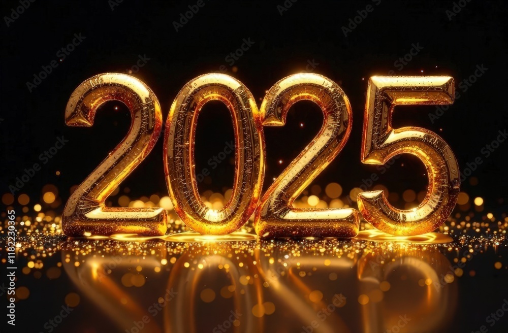 Abstract Liquid Gold 3d New Year 2025 with Metallic Swirls Abstract Liquid Gold 3d New Year 2025 with Metallic Swirls