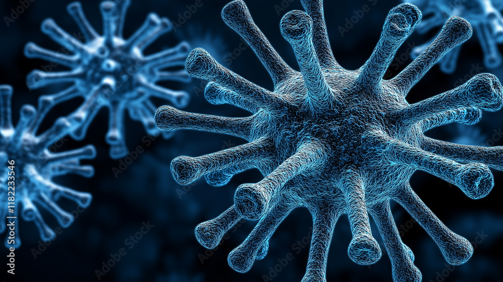 Influenza coronavirus under microscopic view