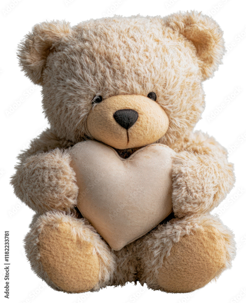 Fototapeta premium PNG A teddy bear hugging a heart toy children's adorable.
