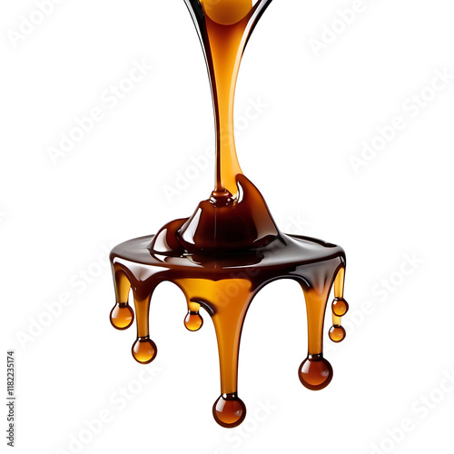 Caramel syrup drizzle png with on transparent background