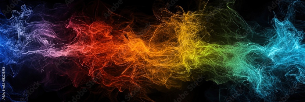 Fototapeta premium The visualization of the cosmic microwave background as colorful energy fields,