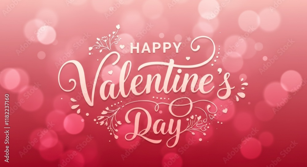 Valentine's Day Wishes: A romantic design for Valentine's Day with a gradient red background, adorned with stylized Valentine's Day Wishes: A romantic design for Valentine's Day with a gradient red background, adorned with stylized