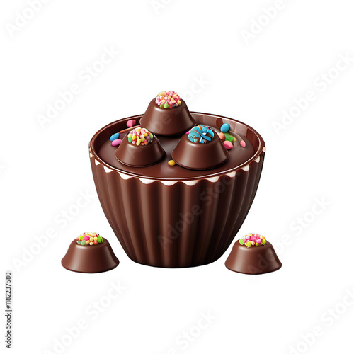 Chocolate candy png with on transparent background.