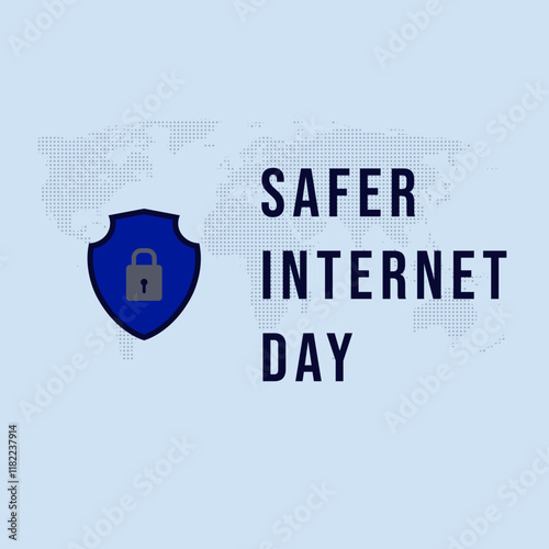 Safer Internet Day, February 6. Cyber security concept. Template for banner, card, poster, background.Vector illustration