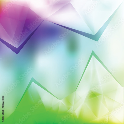 Purple and Green Triangle Background Pattern Vector Art