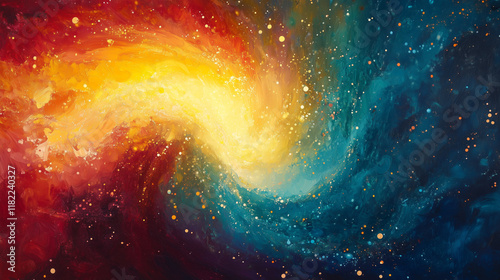 Colorful oil painting art universe nebula vortex