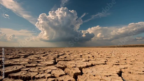 Drought and Climate Change. Water Crisis and Global Warming. Drying Soil Due to Lack of Rainfall. 02 (1). photo