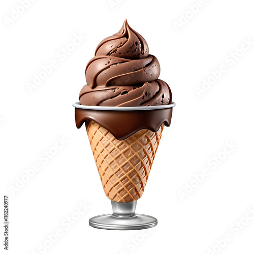 Chocolate ice cream png with on transparent background