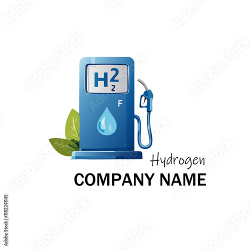 gas pump icon h2 Hydrology vector graphic design company name