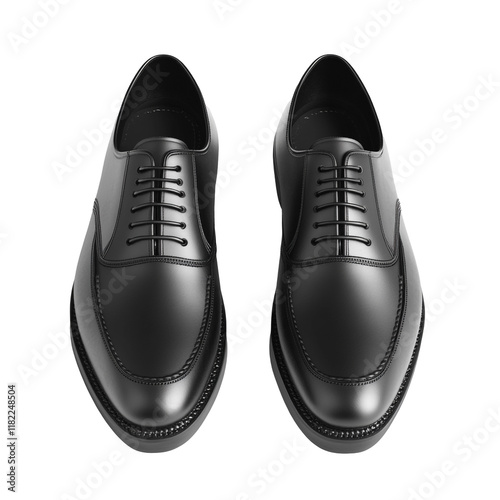 Elegant Black Leather Oxford Shoes: A Classic Footwear Design photo