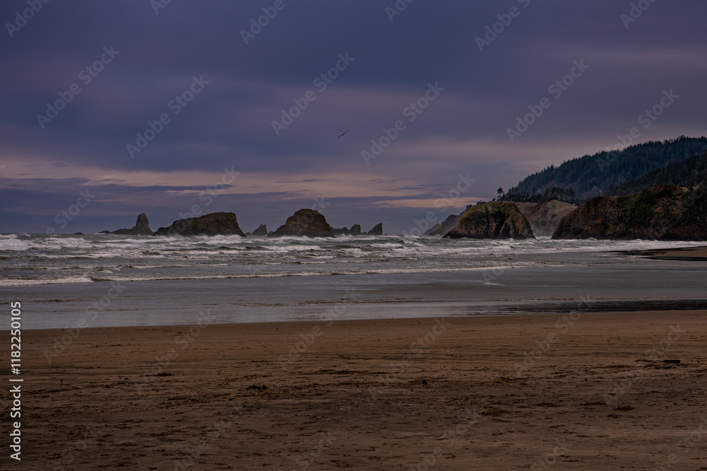 Pink Skies On Oregon Coast Cannon Beach Pink Skies On Oregon Coast Cannon Beach