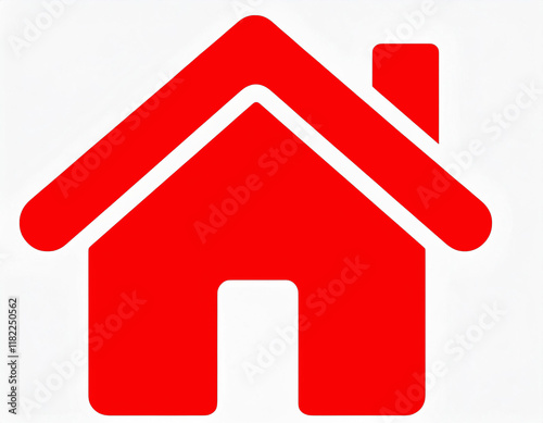 Icono simple de una casa roja sobre fondo blanco