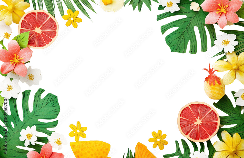 Frame with summer background placed on white background. Frame with summer background placed on white background.