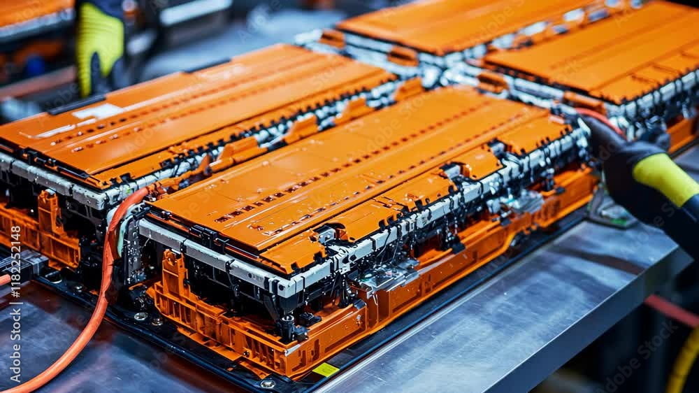 Manufacturing process of electric vehicle battery packs in a modern ...