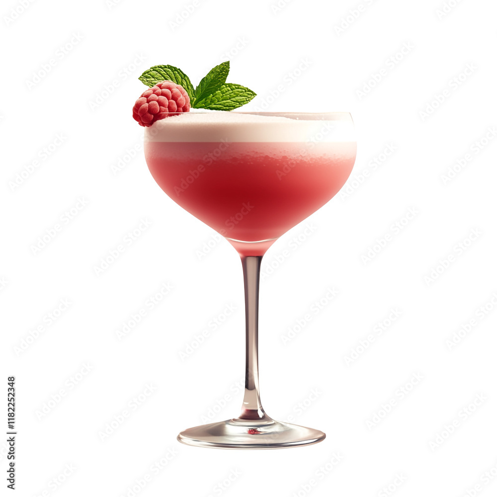 Raspberry Delight: A Creamy Cocktail in a Coupe Glass Raspberry Delight: A Creamy Cocktail in a Coupe Glass