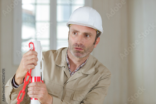 attractive and confident constructor builder photo