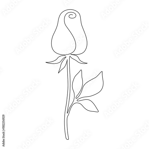Minimalist One Line Flower Illustration