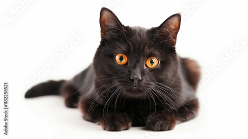 portrait of a cute cat  isolated over white background