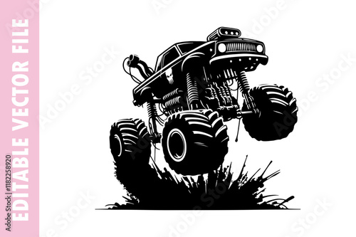 monster is bust car vector design