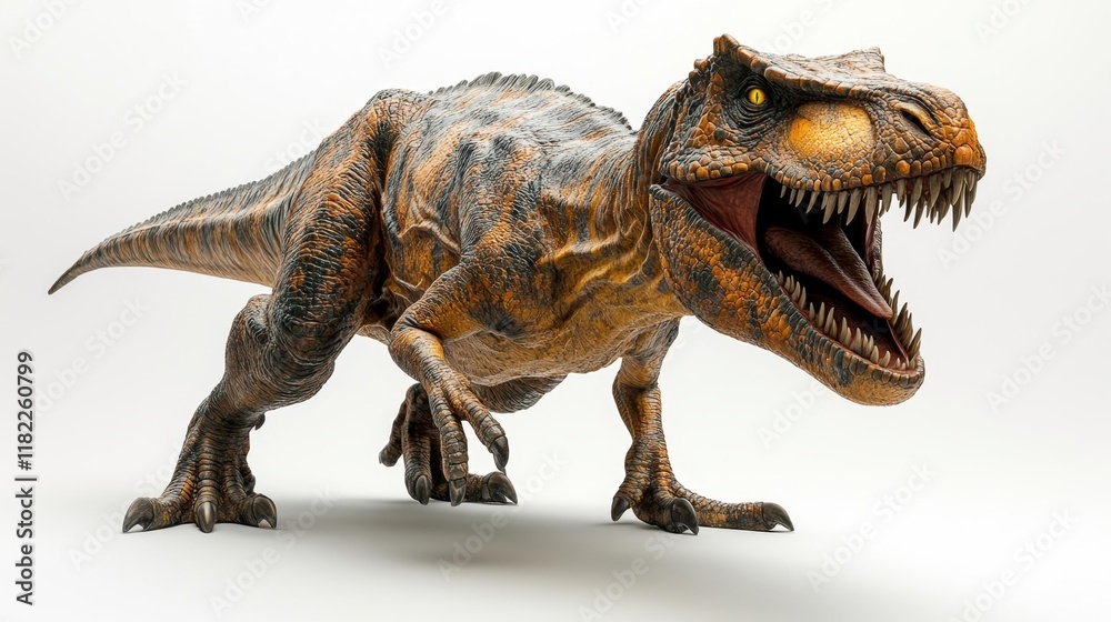 Unique Concavenator Dinosaur Species on White Background. Generative AI Unique Concavenator Dinosaur Species on White Background. Generative AI