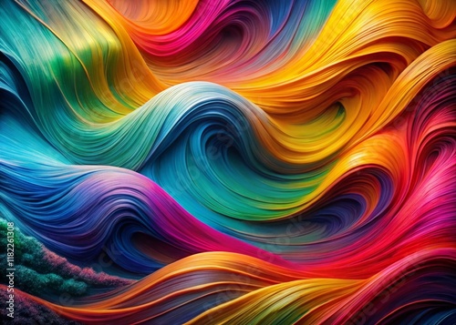 Wallpaper Mural Vibrant Abstract Waves: Swirling Liquid Texture Design in Colorful Hues Torontodigital.ca