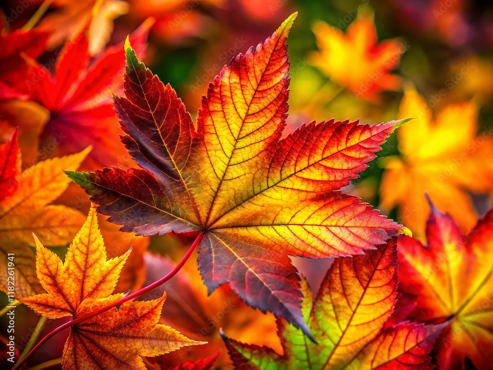 Vibrant Autumn Leaves Close-Up, Long Exposure Fall Foliage Photography Vibrant Autumn Leaves Close-Up, Long Exposure Fall Foliage Photography