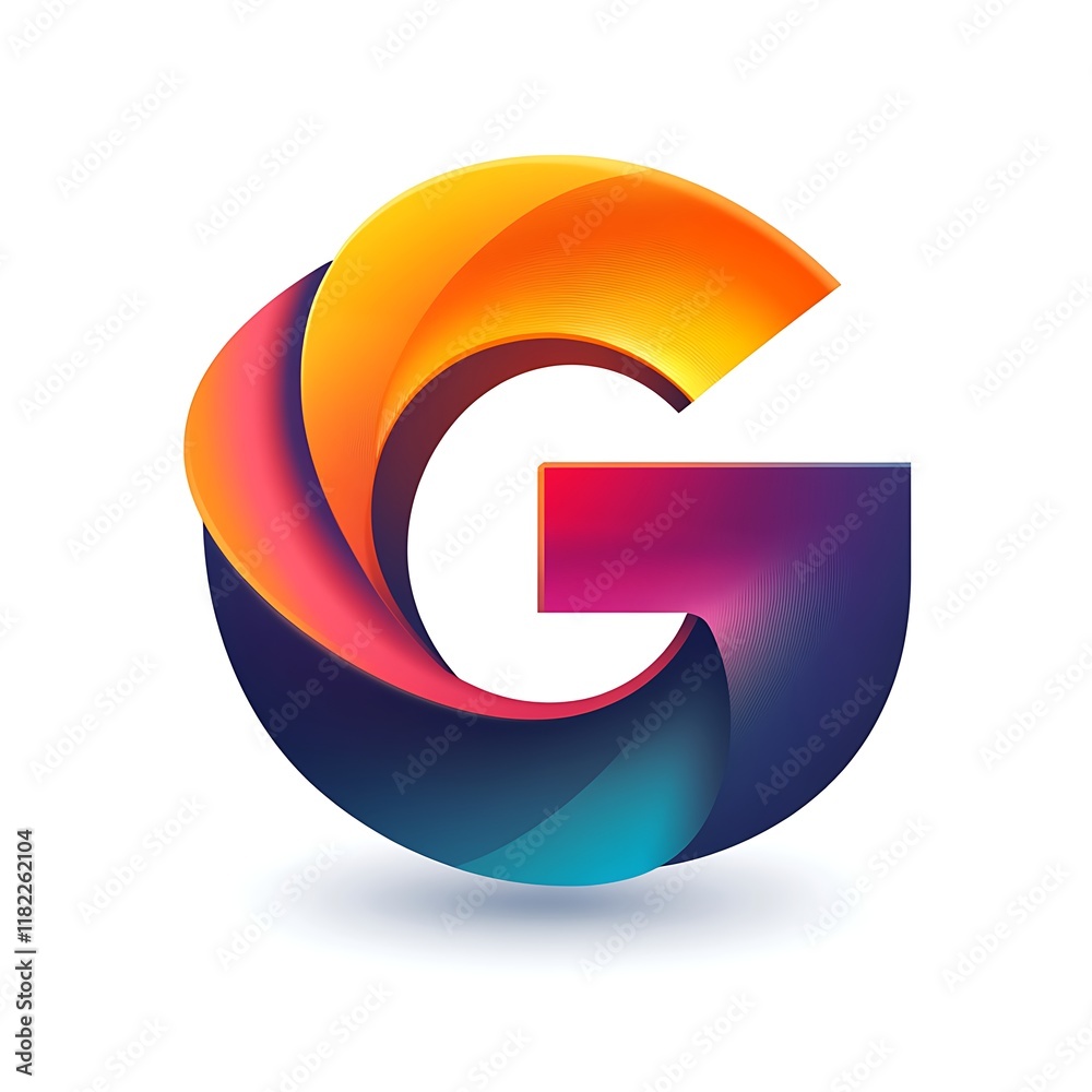 Vibrant 3D Letter G Logo Design Vibrant 3D Letter G Logo Design
