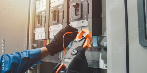 Electrical equipment maintenance service engineer Engineers carry AC voltmeters to check voltage at breaker terminals and inspect switchgear.