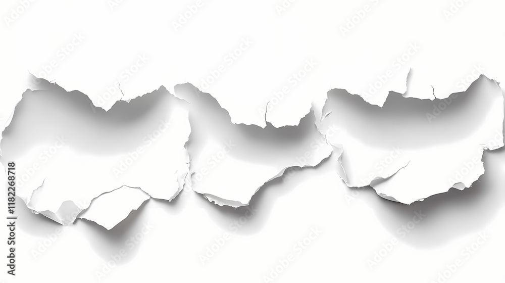 White ripped torn paper edges isolated on white background. Stardrop. Illustration White ripped torn paper edges isolated on white background. Stardrop. Illustration