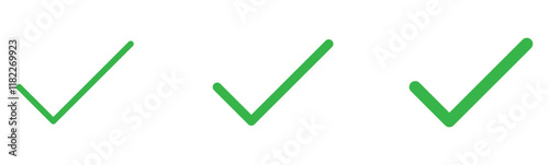 check box icon with correct, accept checkmark icons green tick box, check list circle frame - checkbox symbol sign. check mark box square frame. Green check mark icon in a box. Tick symbol in green 