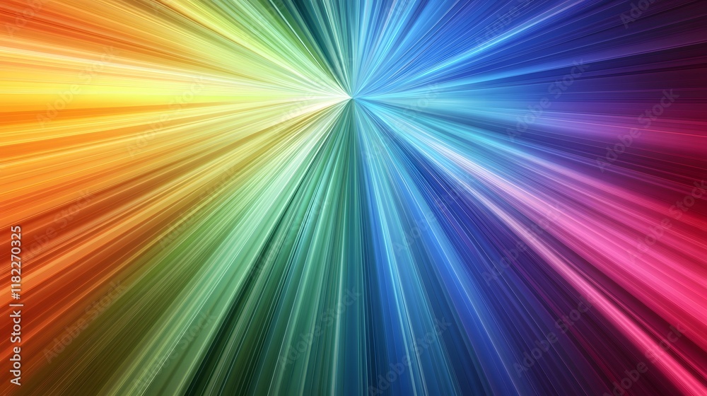 Obraz premium Vibrant light rays creating colorful patterns abstract space digital art bright environment dynamic viewpoint