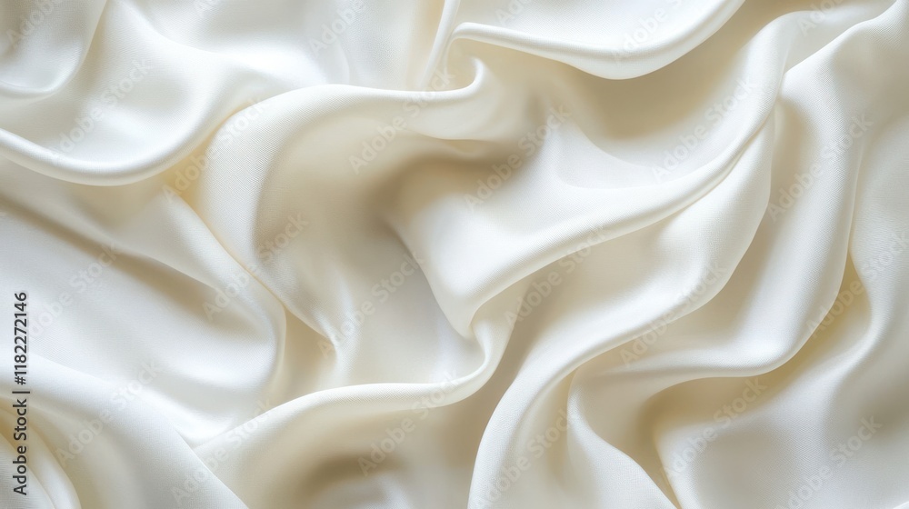 Fototapeta premium Elegant white silk fabric close-up textured soft folds premium branding studio environment artistic viewpoint