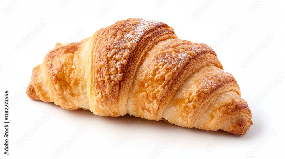 Croissant with powdered sugar on top Croissant with powdered sugar on top