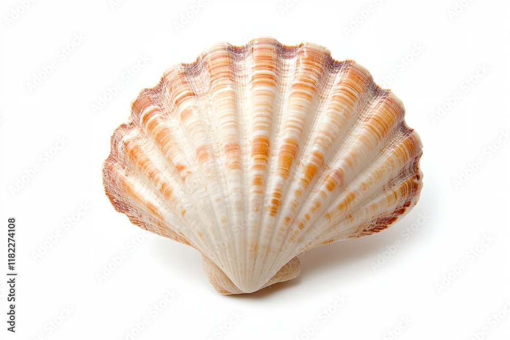 A large shell with a brown and white pattern A large shell with a brown and white pattern
