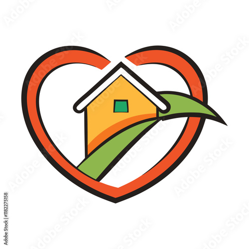 A house-and-heart swoosh logo features a stylized home design with a swoosh or curve, symbolizing warmth, comfort, and a sense of belonging. It's simple, yet emotive.