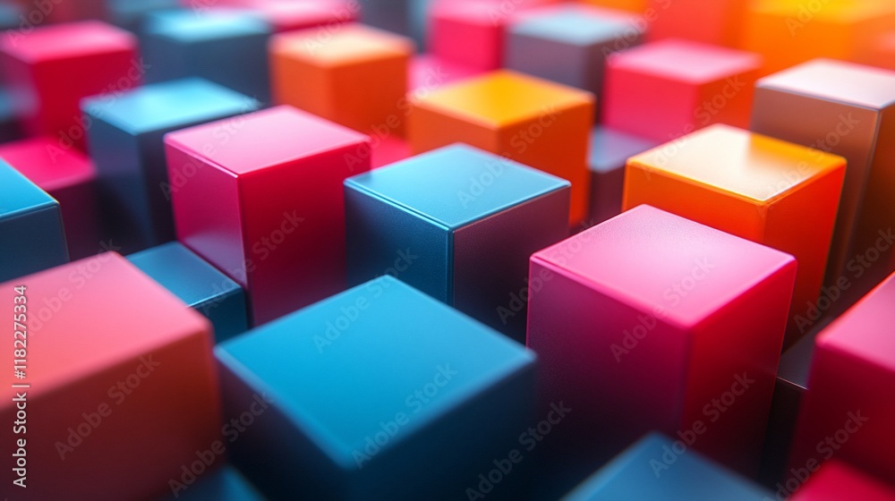Abstract Colorful Cubes Geometric Pattern Design Abstract Colorful Cubes Geometric Pattern Design