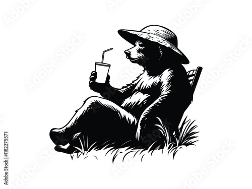 Summer Bear Silhouettes for Seasonal Fun Designs
