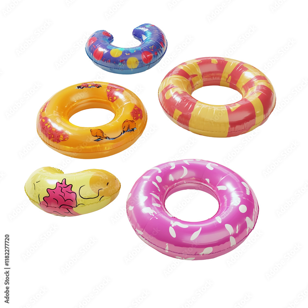 Colorful Inflatable Swim Rings Collection Colorful Inflatable Swim Rings Collection