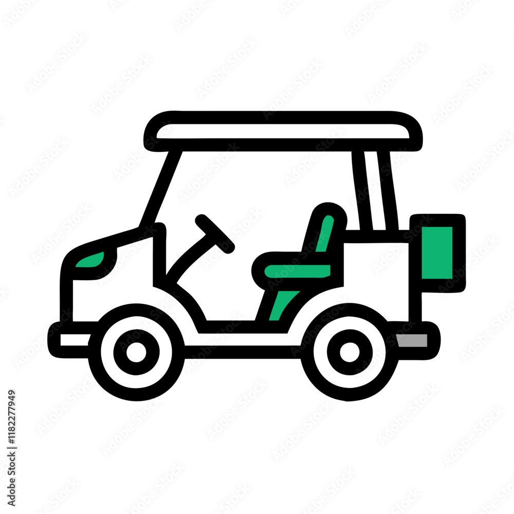 Fototapeta premium golf cart car icon design