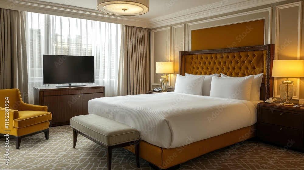 Luxurious Hotel Suite with King-Size Bed and City View Luxurious Hotel Suite with King-Size Bed and City View