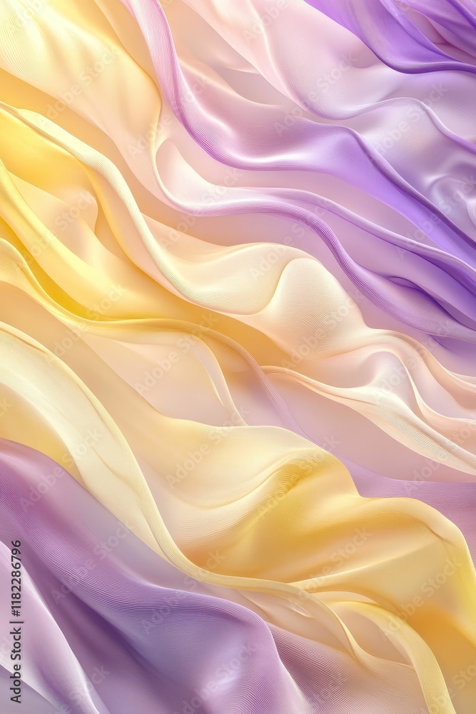 Obraz premium Abstract pastel fabric, flowing waves, soft texture.