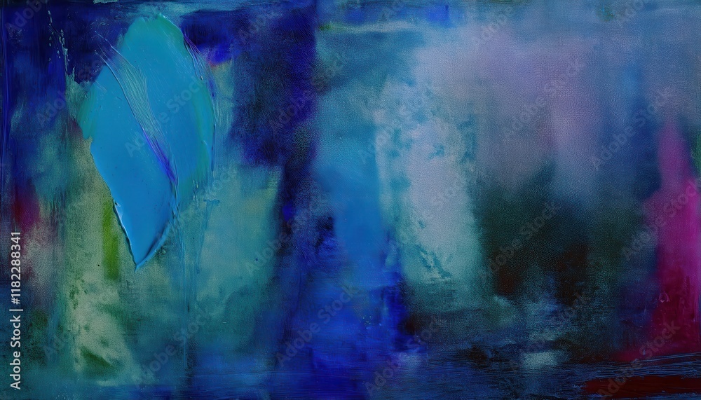 Fototapeta premium ethereal blue abstract painting with textured strokes and gradients for modern interiors, evoking tranquility and creativity