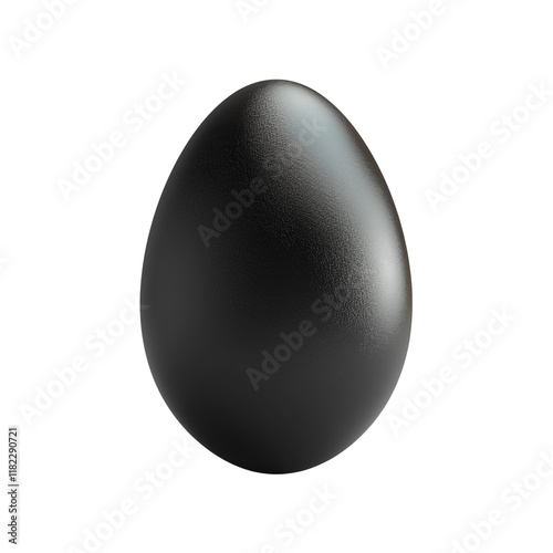 Mysterious black egg, isolated on transparent background. photo