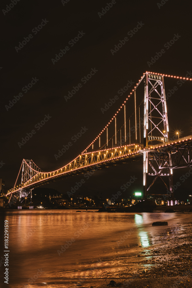 Naklejka premium Ponte pênsil Hercílio Luz, Florianópolis, Santa Catarina, Brasil
